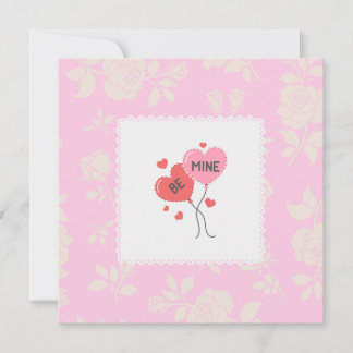 Cartes Pour Fêtes Annuelles Be Mine Heart Balloons Valentine's Day Card