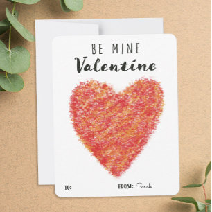 Cartes Pour Fêtes Annuelles Be Mine Valentine Red Heart Illustrroom