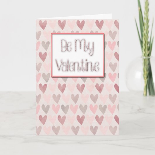 Cartes Pour Fêtes Annuelles Be My Valentine - Coeurs roses (Devant)