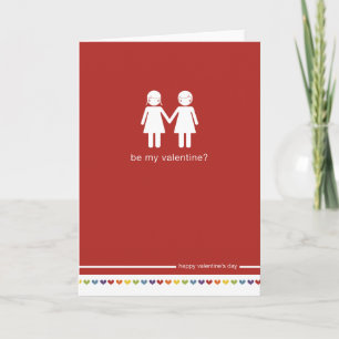 Cartes Pour Fêtes Annuelles Be My Valentine Lesbian Valentine's day Card