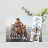 Cartes Pour Fêtes Annuelles Beach Christmas Script 3 Photo Collage (Debout devant)