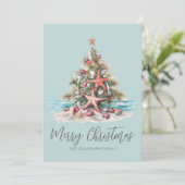 Cartes Pour Fêtes Annuelles Beach Merry Christmas (Debout devant)