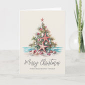 Cartes Pour Fêtes Annuelles Beach Merry Christmas Tree (Devant)
