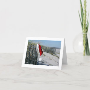 Cartes Pour Fêtes Annuelles Beach Père Noël