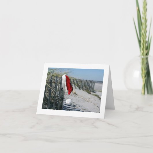 Cartes Pour Fêtes Annuelles Beach Père Noël (Devant)