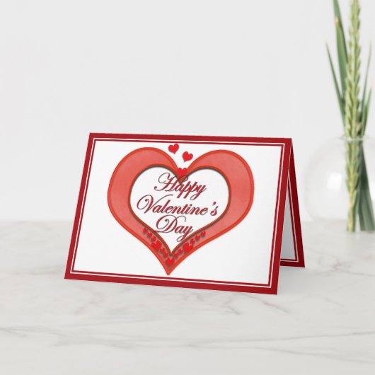 Cartes Pour Fêtes Annuelles Beaded Red Heart Valentine (Devant)