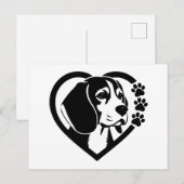 Cartes Pour Fêtes Annuelles Beagle (Devant / Derrière)