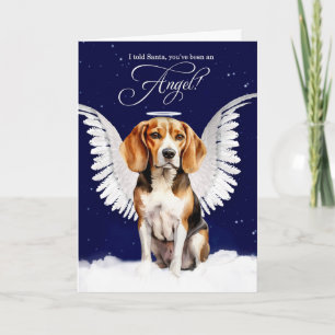 Cartes Pour Fêtes Annuelles Beagle avec ailes Angel Chien Noël