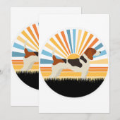 Cartes Pour Fêtes Annuelles beagle - chien maman chien papa coucher de soleil  (Devant / Derrière)