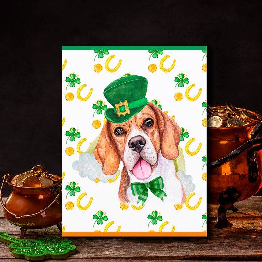 Cartes Pour Fêtes Annuelles Beagle Chien Shamrock St. Patricks Day