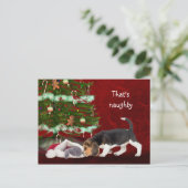 Cartes Pour Fêtes Annuelles Beagle et coquin Noël (Debout devant)