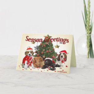 Cartes Pour Fêtes Annuelles Beagle Père Noël et cadeaux d'amis