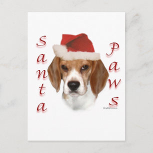 Cartes Pour Fêtes Annuelles Beagle Père Noël Paws