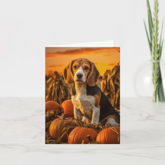 Cartes Pour Fêtes Annuelles Beagle Thanksgiving (Devant)