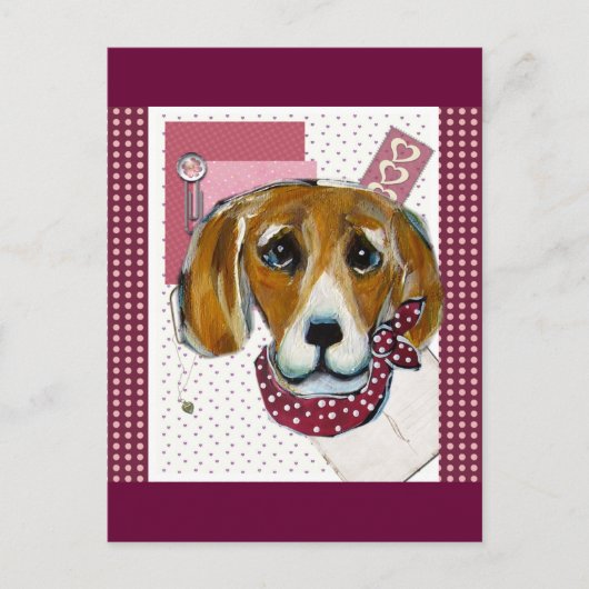 CARTES POUR FÊTES ANNUELLES BEAGLE VALENTINE (Devant)