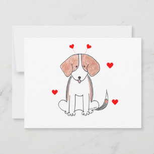 Cartes Pour Fêtes Annuelles Beagle Valentine Ears