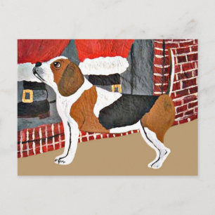 Cartes Pour Fêtes Annuelles Beagle Watch Dog On Christmas Eve