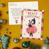 Cartes Pour Fêtes Annuelles Beaire rose mignonne Ballet de Noël Danse Panda