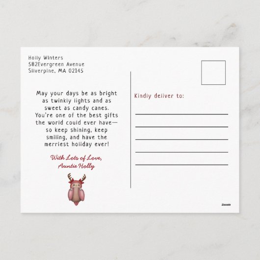 Cartes Pour Fêtes Annuelles Beaire rose mignonne Ballet de Noël Danse Panda (Dos)