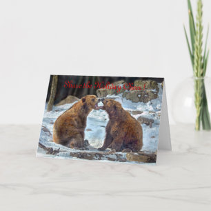 Cartes Pour Fêtes Annuelles Bear Smooch Holiday Card