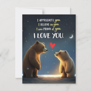 Cartes Pour Fêtes Annuelles Bears Love You Night Sky Card