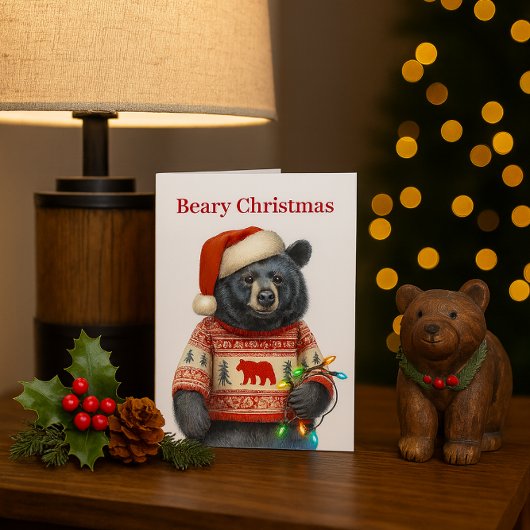 Cartes Pour Fêtes Annuelles Beary Merry Christmas Holiday Card