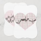 Cartes Pour Fêtes Annuelles Beat du coeur VII (Devant / Derrière)