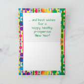 Cartes Pour Fêtes Annuelles [Beatnik Bubbles] Polka rétro point rayé vert (Intérieur)