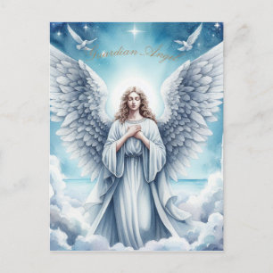 Cartes Pour Fêtes Annuelles Beau Ange Blanc Gardien