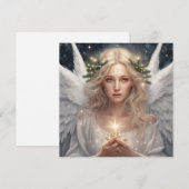 Cartes Pour Fêtes Annuelles Beau ange de Noël (Devant / Derrière)