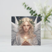 Cartes Pour Fêtes Annuelles Beau ange de Noël (Debout devant)