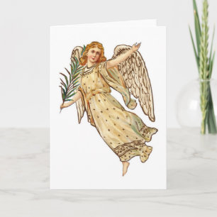 Cartes Pour Fêtes Annuelles Beau Angel Vintage En Beige