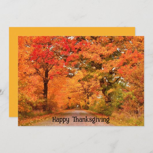 Cartes Pour Fêtes Annuelles Beau Bon thanksgiving d'automne Salutations (Devant / Derrière)