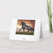 Cartes Pour Fêtes Annuelles Beau Cheval Noir (Dos)
