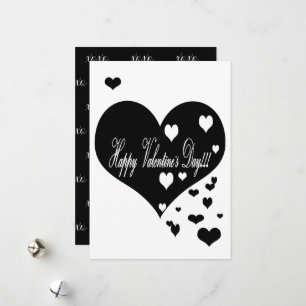 Cartes Pour Fêtes Annuelles Beau coeur noir et blanc XOXO