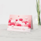 Cartes Pour Fêtes Annuelles Beau Coeurs rose et blanc Saint Valentin (Devant)