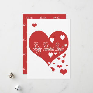 Cartes Pour Fêtes Annuelles Beau Coeurs rouges et blancs XOXO