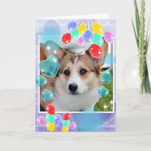 Cartes Pour Fêtes Annuelles Beau corgi de sable avec Coeurs