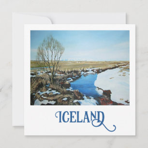 Cartes Pour Fêtes Annuelles Beau Islande printemps paysage de neige fine art