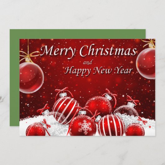 Cartes Pour Fêtes Annuelles Beau Joyeux Noël (Devant / Derrière)