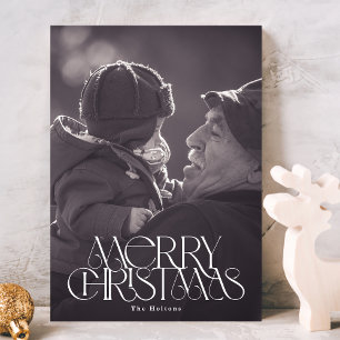 Cartes Pour Fêtes Annuelles Beau Joyeux Noël Stylish Typographie Photo