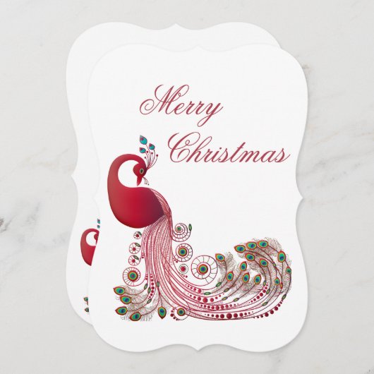 Cartes Pour Fêtes Annuelles Beau Noël de Peacock (Devant / Derrière)
