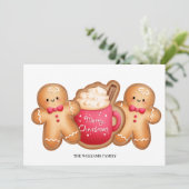Cartes Pour Fêtes Annuelles Beau Noël Gingerbread caca (Debout devant)