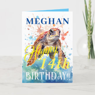 Cartes Pour Fêtes Annuelles Beau Océan Et Tortue Joyeux Anniversaire