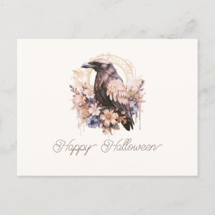 Cartes Pour Fêtes Annuelles Beau Oiseau Floral Joyeux Halloween