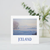 Cartes Pour Fêtes Annuelles Beau paysage de neige d'hiver islandais beaux art (Debout devant)