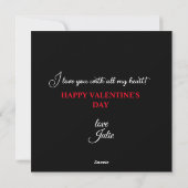 Cartes Pour Fêtes Annuelles Beau Rouge & Blanc Scroll Heart Valentine (Dos)