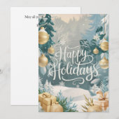 Cartes Pour Fêtes Annuelles Beau Snowflake Enchanté Happy Winter (Devant / Derrière)