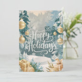 Cartes Pour Fêtes Annuelles Beau Snowflake Enchanté Happy Winter (Debout devant)