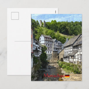 Cartes Pour Fêtes Annuelles Beau village allemand Monschau en voyage d'été